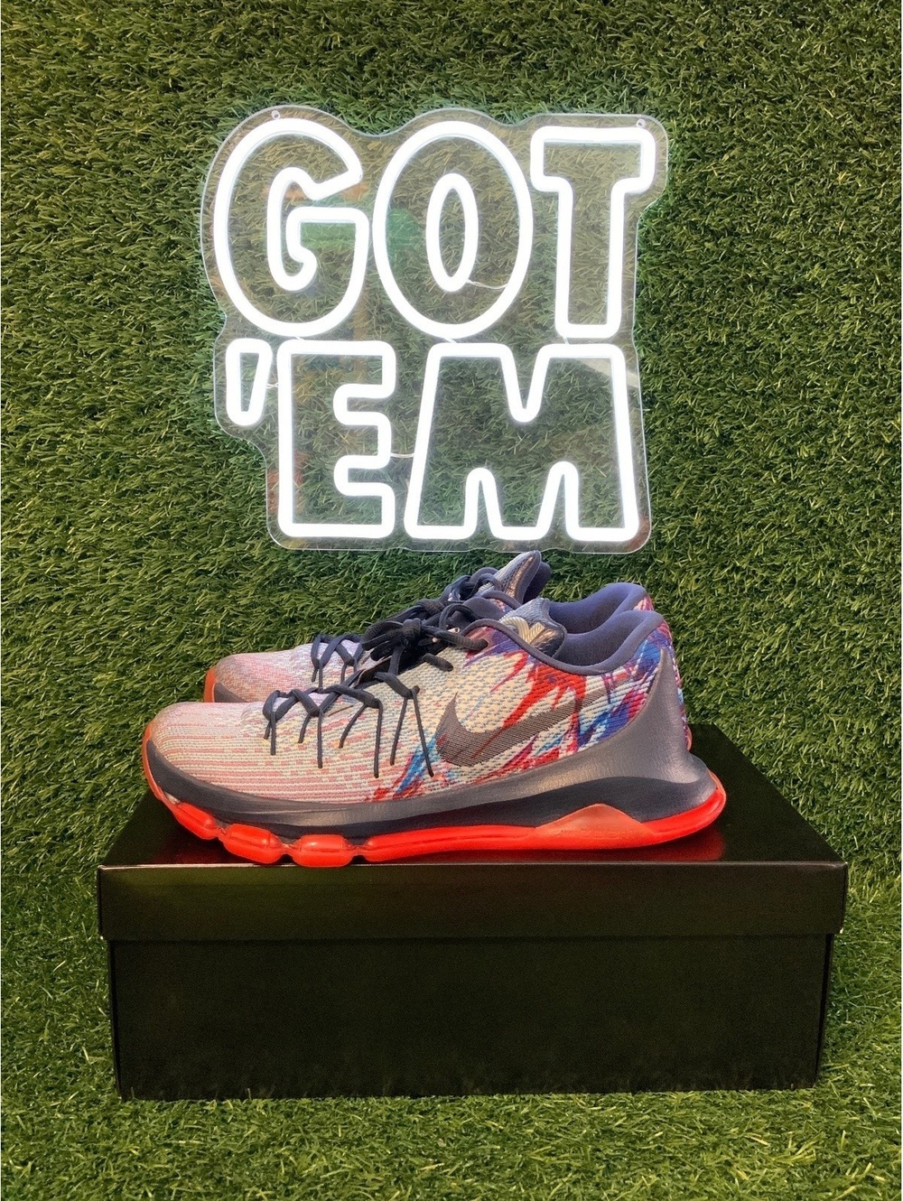 Nike KD 8 Independence Day Blue Red Shoes “SAMPLE” Mens Size 10 749375-446